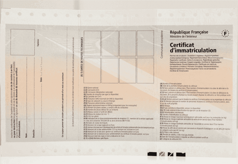 Certificat d'immatriculation : comment lire une carte grise ?